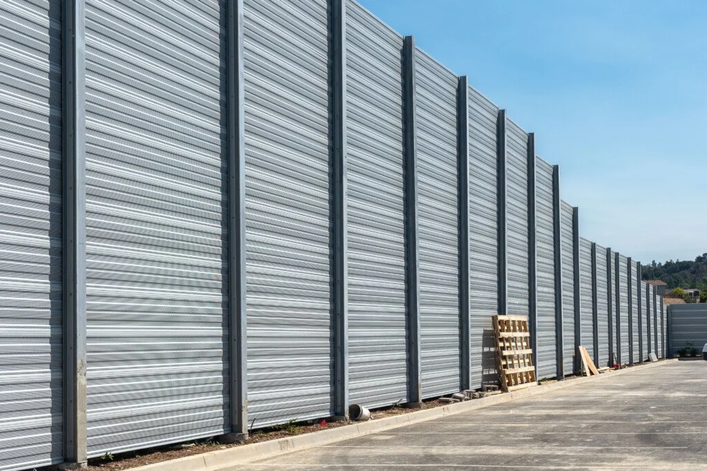 black perforated metal panels